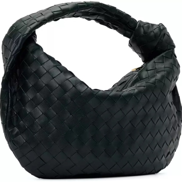 NWT Bottega Veneta Jodie Teen Intrecciato Hobo Bag Inkwell Green Gold Hardware - Picture 3 of 8